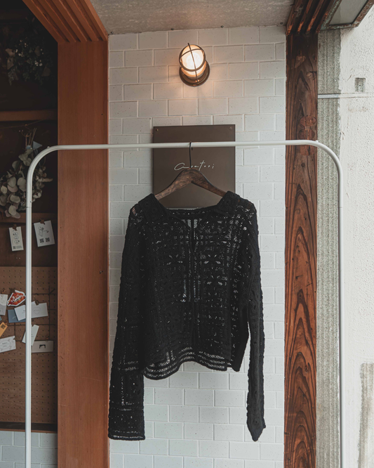 Crochet polo cardigan