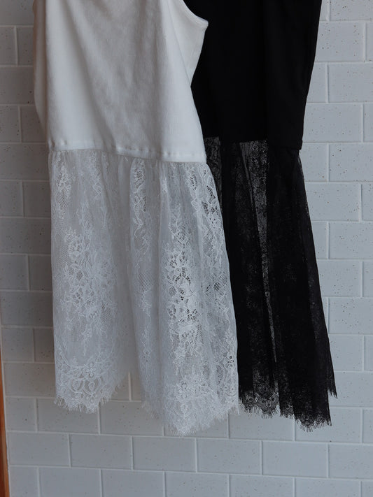 Lace docking ribbed camisole