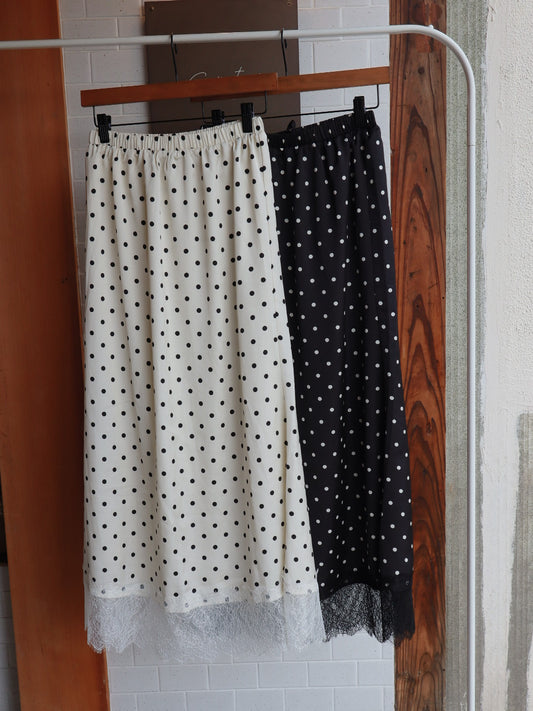 dot satin skirt