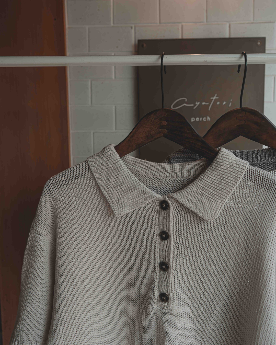 Knit polo tops