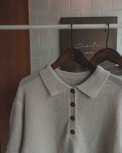 Knit polo tops