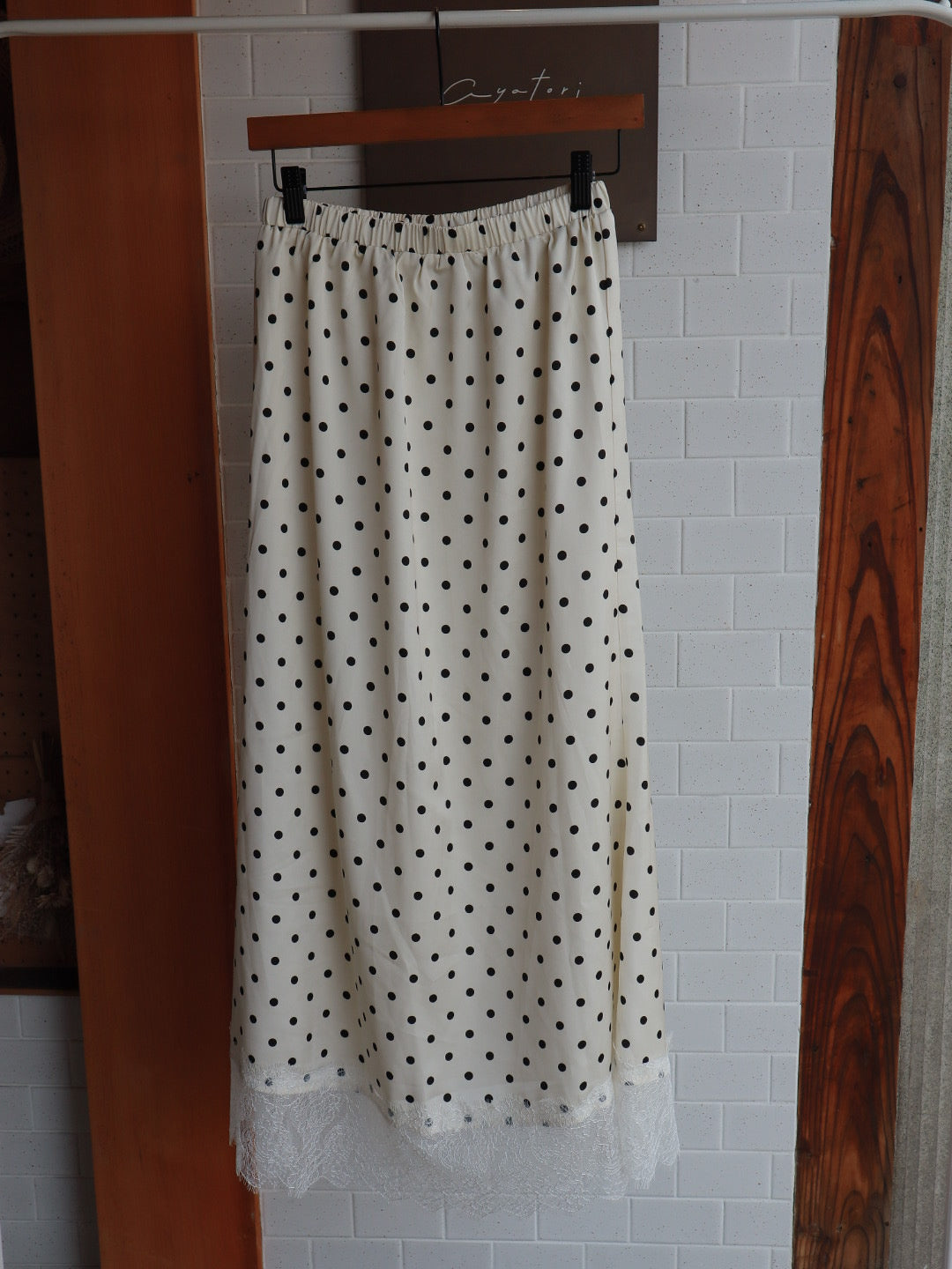 dot satin skirt