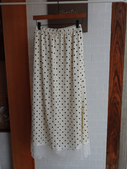 dot satin skirt