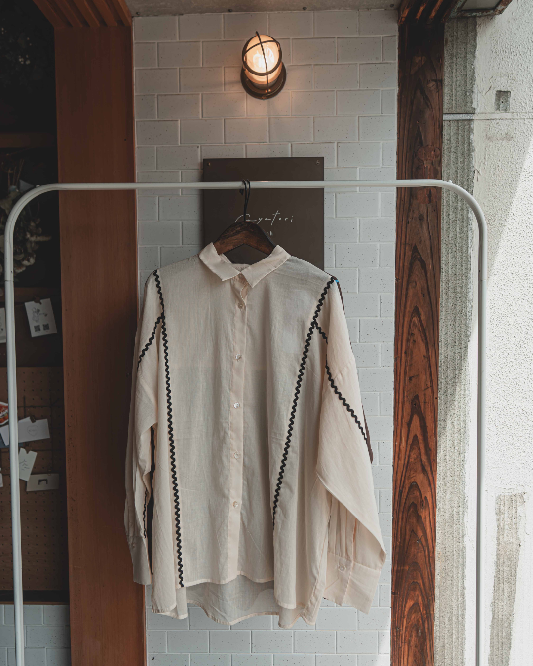 Cotton voile line shirt