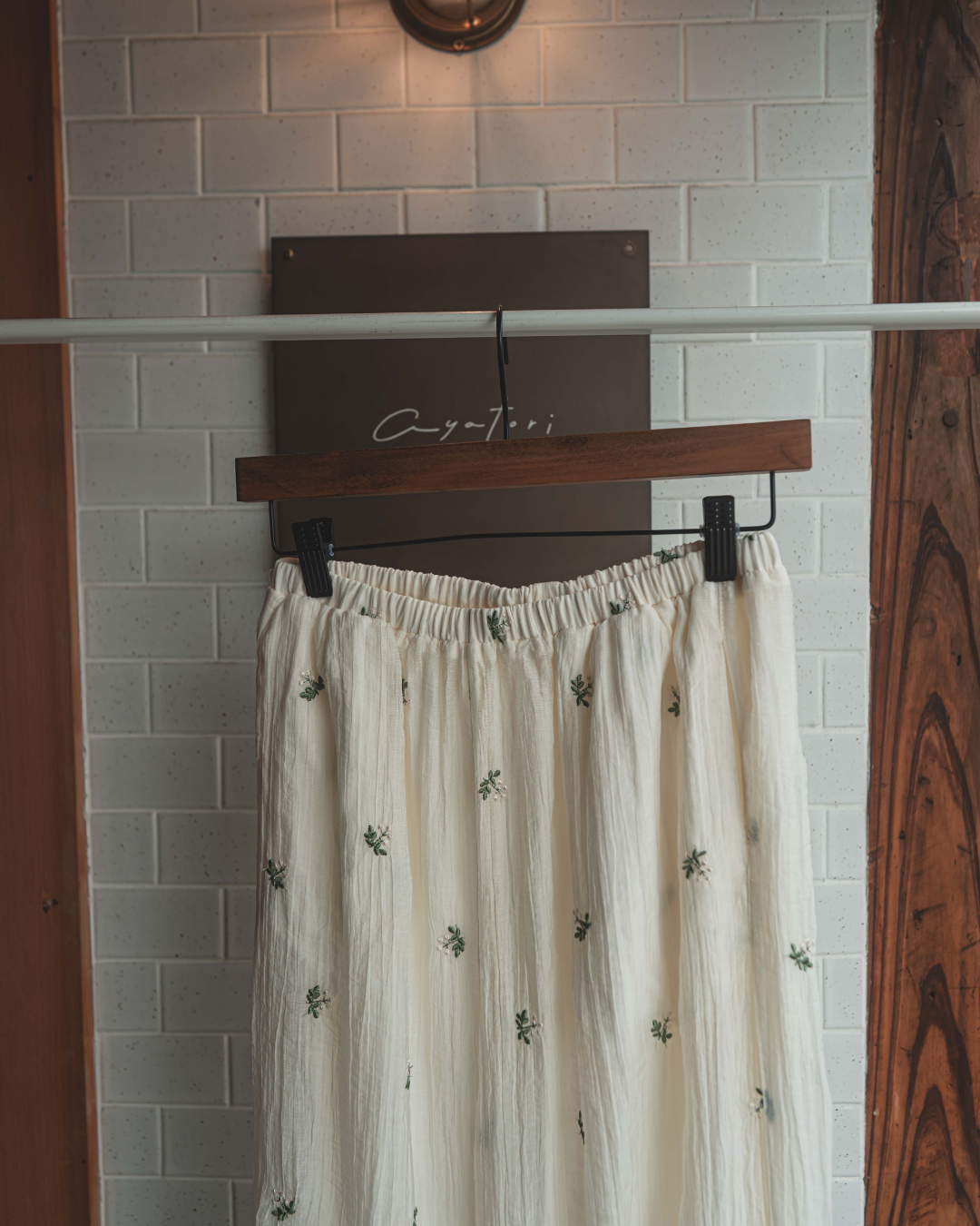 Flower embroidery pants