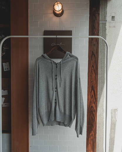 Sheer hooded cardigan