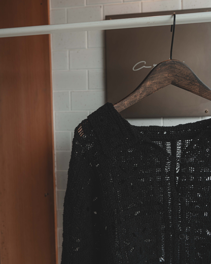 Crochet polo cardigan