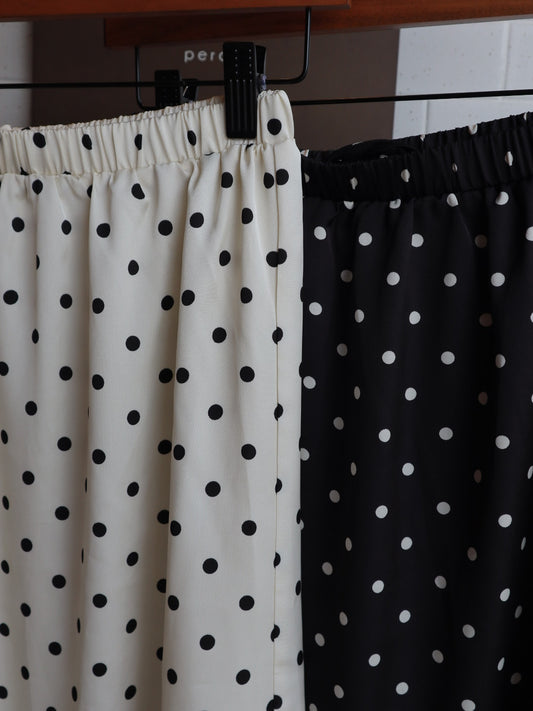 dot satin skirt