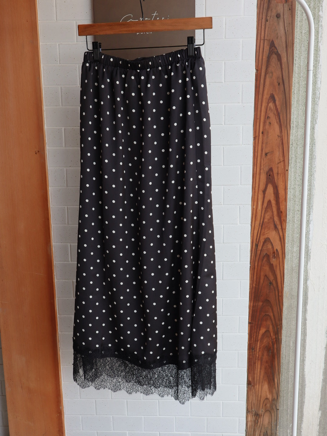 dot satin skirt