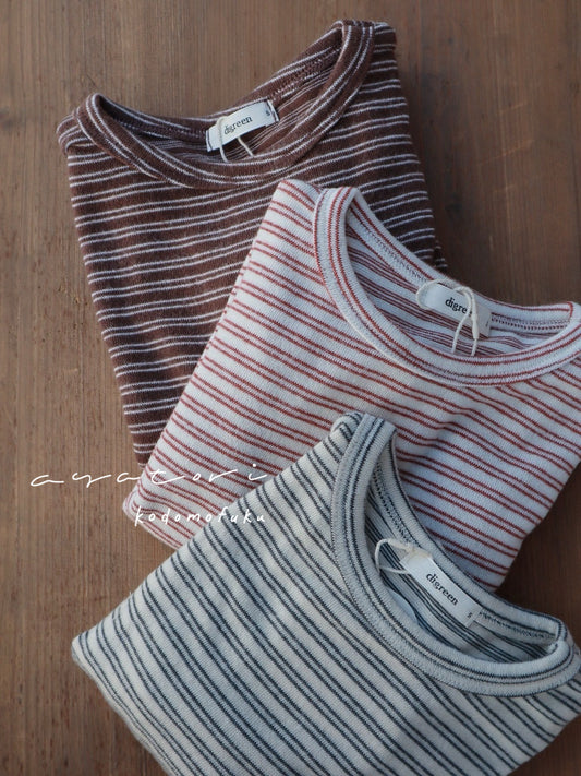 Digreen stripe latte tee