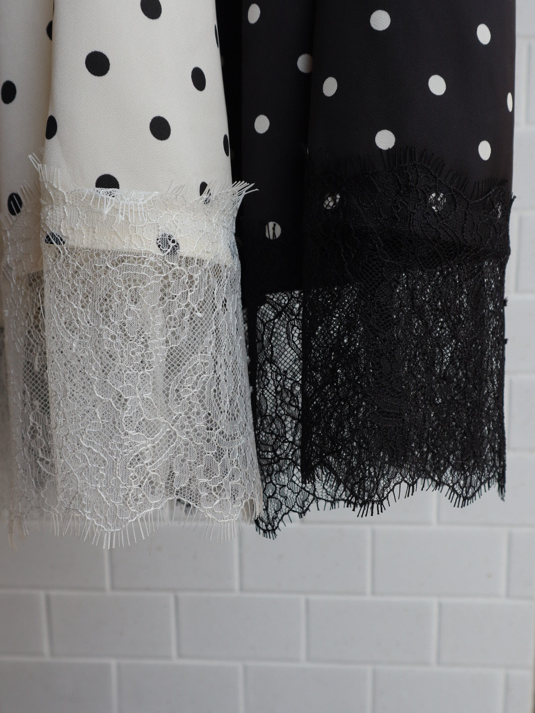 dot satin skirt