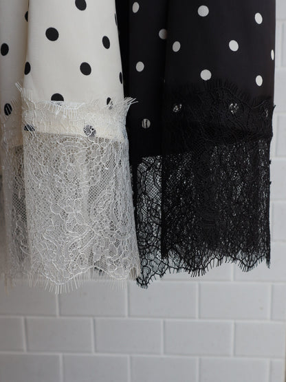 dot satin skirt