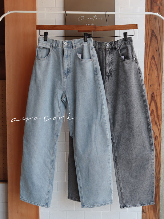 Barrel leg denim pants