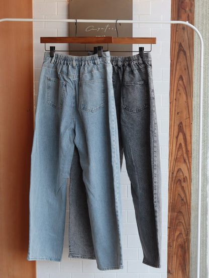 Barrel leg denim pants