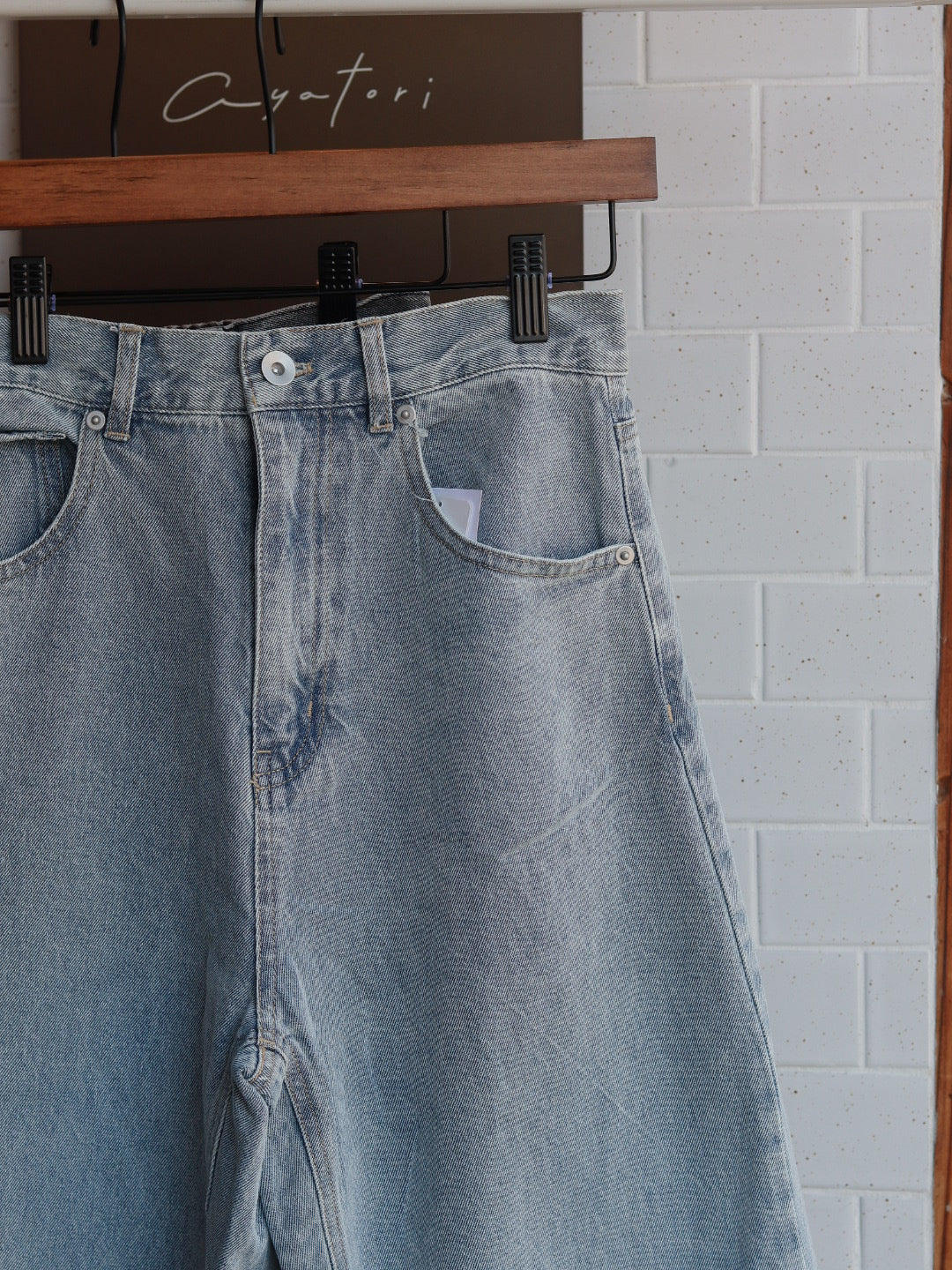 Barrel leg denim pants
