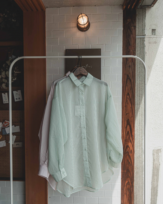 Stripe sheer shirt